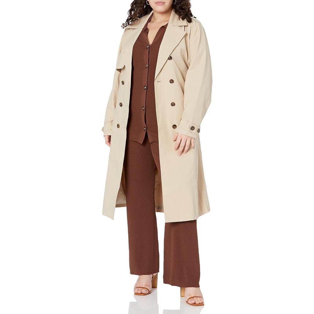 The Drop Women's Noa‎ Trench Coat Beige (Hummus) Size S Classic Double Breast - Picture 4 of 7
